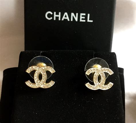 chanel gold stud earrings|large gold Chanel earrings.